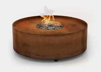 옥외 Corten 강철 저프로파일 둥근 불 구덩이 가열기